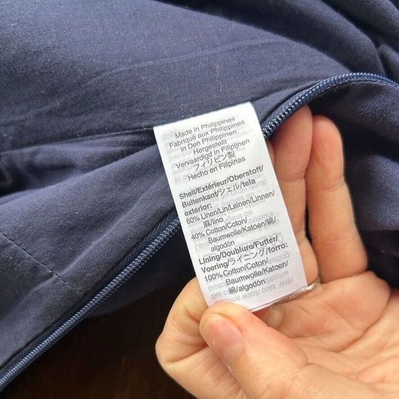 J. Crew 2 Navy Blue Tank Top Romper‎ Cotton Linen Jumpsuit - Picture 4 of 12